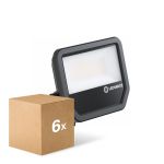 Lot 6x Ledvance Projecteur LED Aluminium Noir 41W 5500lm 100D - 830  | IP66 - Symétrique